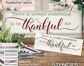 Always Something to Be Thankful for Stencil by StudioR12 | DIY Simple Thanksgiving Cursive | Dining Room Seasonal Gift | Craft Autumn...