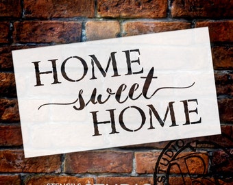 Home Sweet Home Stencil - by StudioR12 - Reusable Mylar- Paint Wood Signs, DIY Wall Decor- Barn Wood - Canvas- New Home Gift- SELECT SIZE