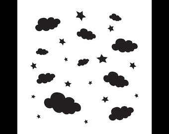 Cloudy Night - Art Stencil - Select Size - STCL1122 - by StudioR12
