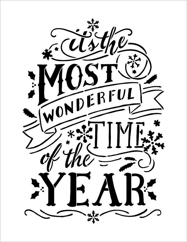 The Most Wonderful Time of the Year Christmas Stencil - Etsy