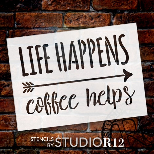 Coffee Word Art Stencil Casual Script Select Size - Etsy
