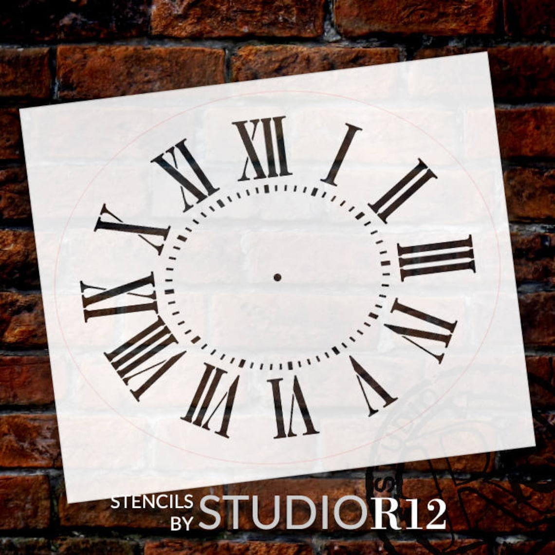 Oval Clock Stencil W/ Roman Numerals for Painting Wood | Etsy