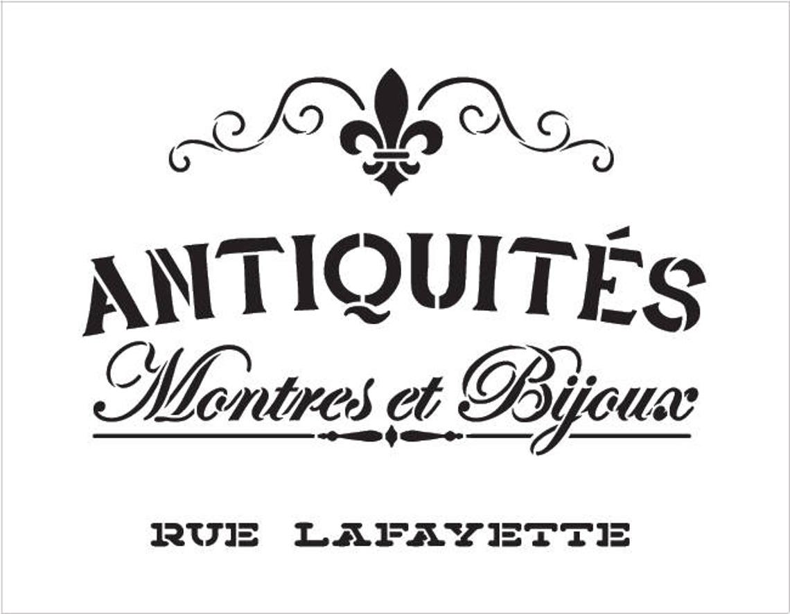 French Antique Word Stencil For Painting Wood Signs or Etsy