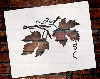 Grape Leaves Stencil - Select Size - STCL504 - By StudioR12