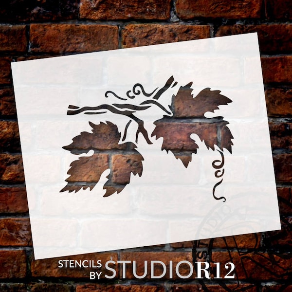 Grape Leaves Stencil - Select Size - STCL504 - By StudioR12