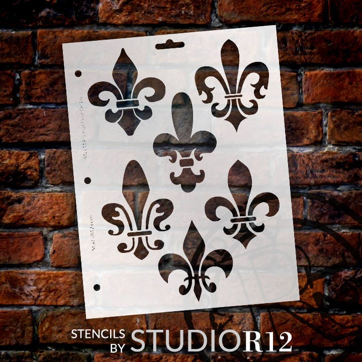 Large Fleur de Lis Stencil 8 1/2 x 11 By
