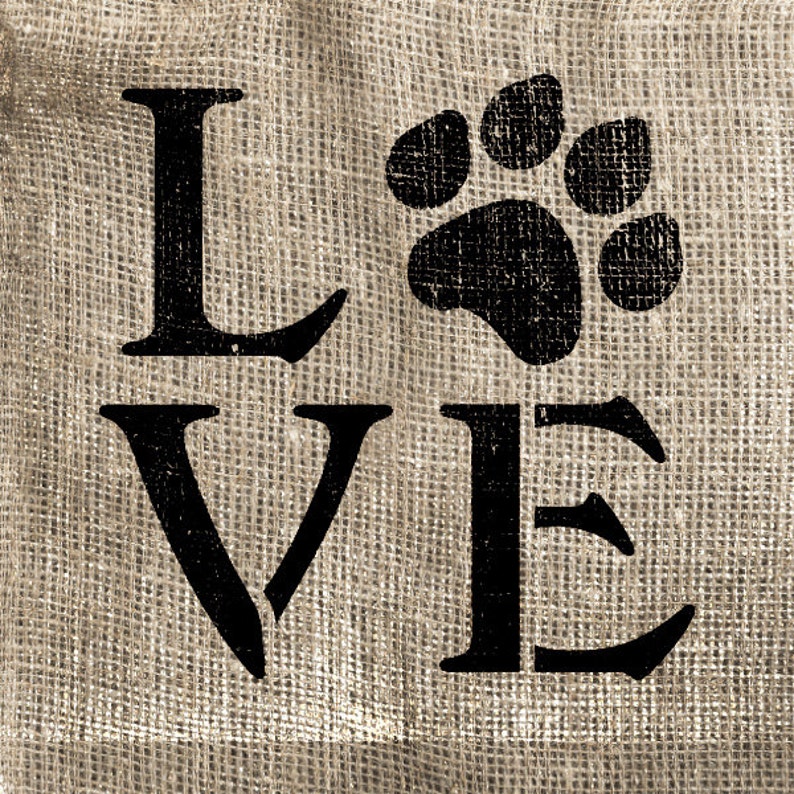 Love with Dog Paw Print Stencil by StudioR12 Dog Lover Gift Pet Stencil Paint a Wood Sign DIY Painting Crafting SELECT SIZE image 2