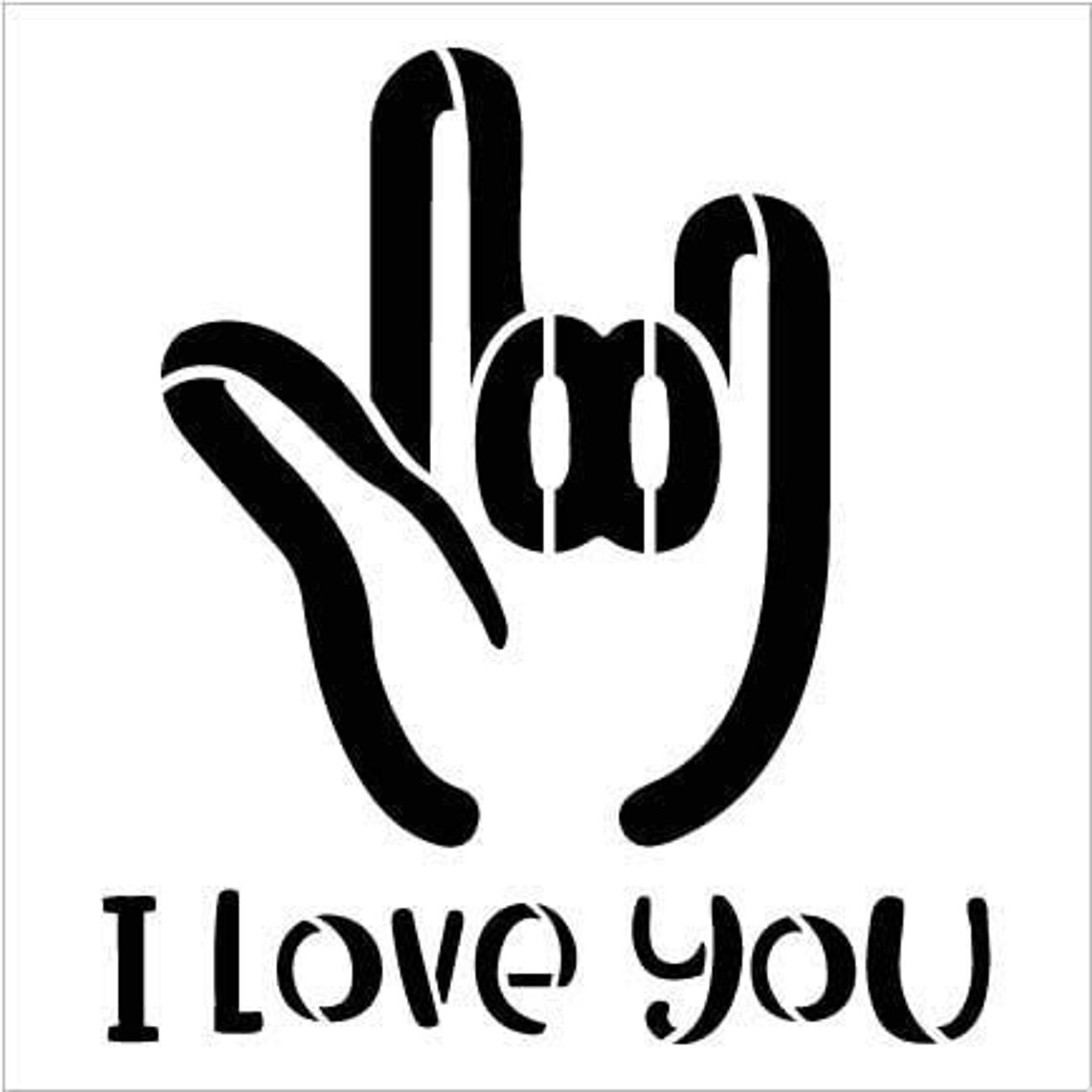 I Love You Sign Language Stencil by Studior12 DIY ASL Family Etsy