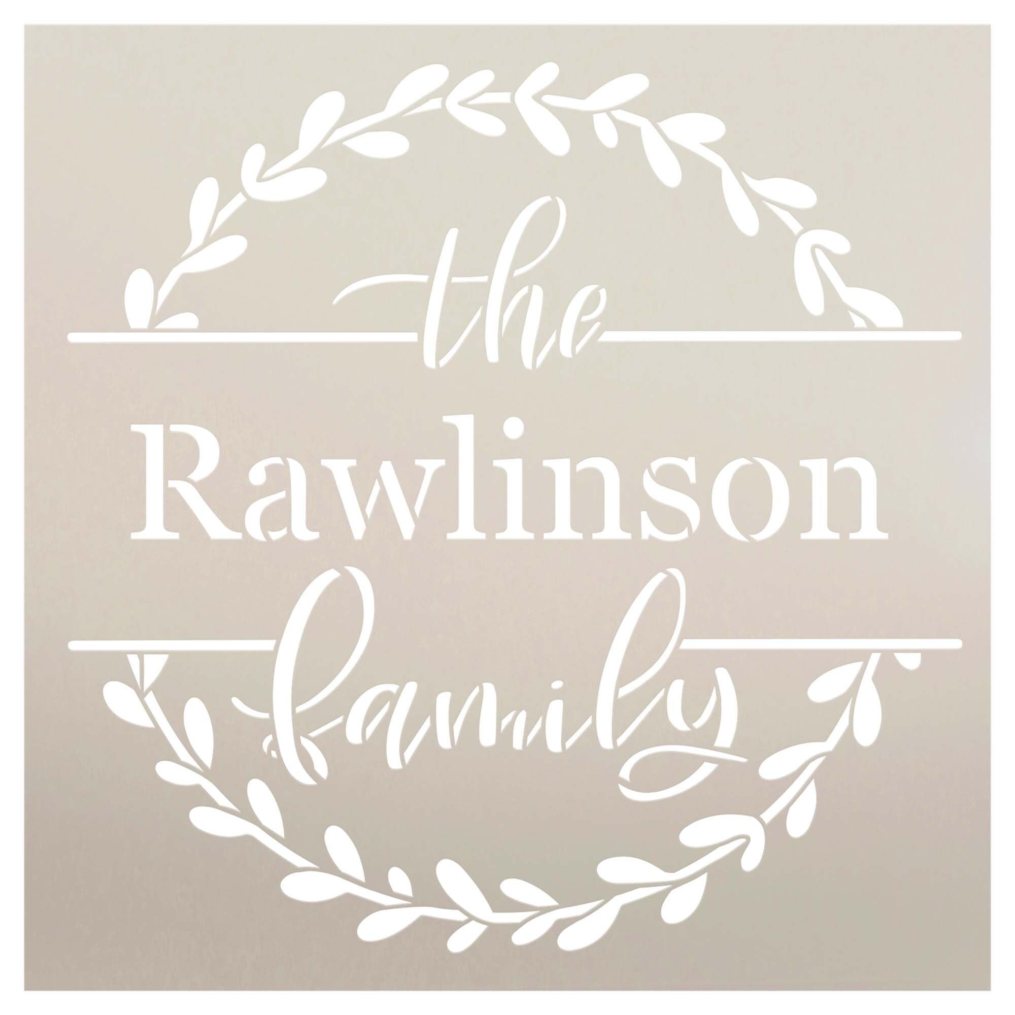 Personalized Family Stencil With Wreath by Studior12 DIY | Etsy