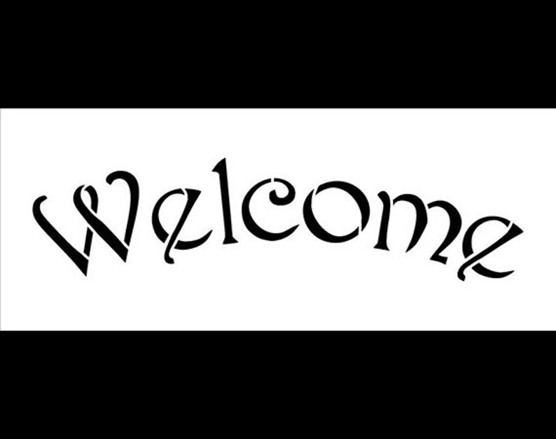 Arched Welcome Stencil For Painting Wood Signs By Studior12 Image 0