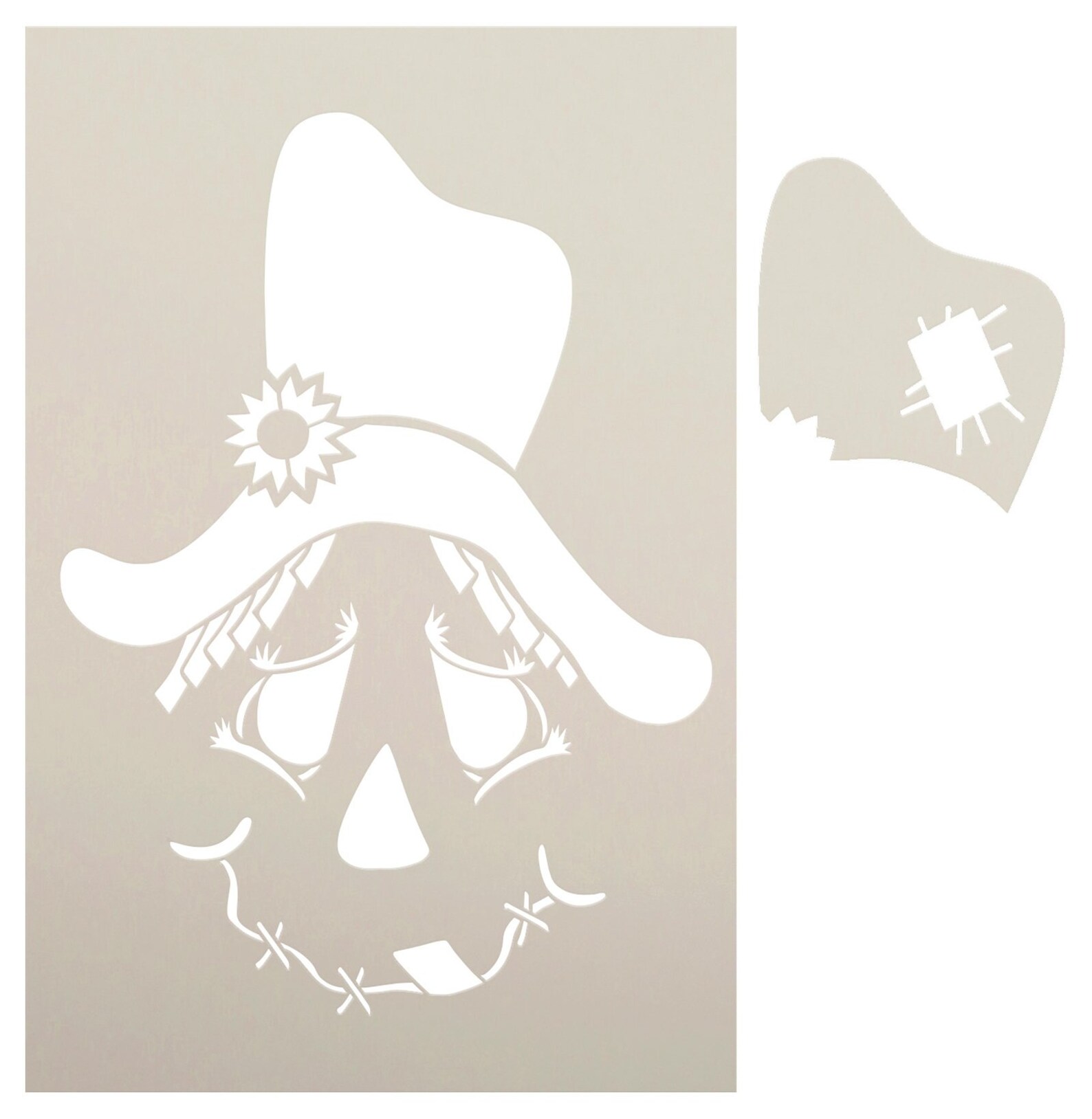 Scarecrow Face With Straw Hat 2 Part Stencil by Studior12 Select Size ...