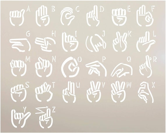 8mm Sign Language Alphabet Letter Stamp Set - SGCH-SIGN