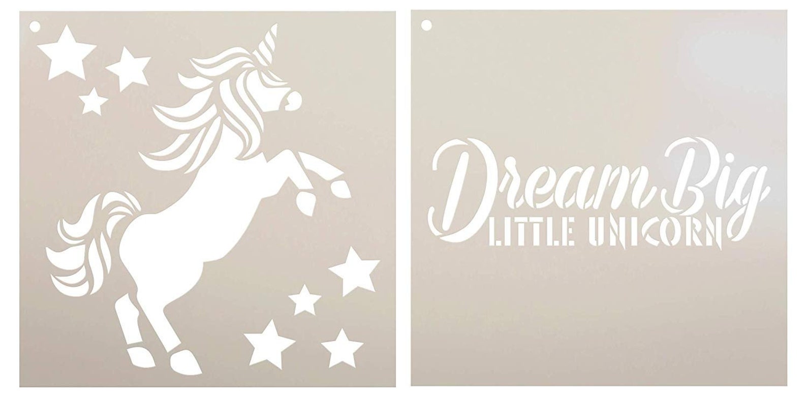 Dream Big Little Unicorn Stencil 2 Part by Studior12 Reusable Mylar ...