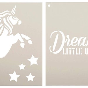 Dream Big Little Unicorn Stencil 2 Part by Studior12 Reusable Mylar ...