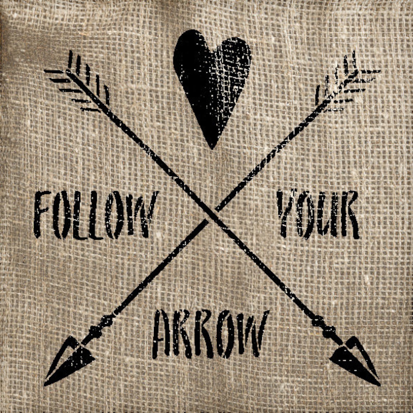 Follow Your Arrow Rustic Word Art Stencil Select Size Etsy