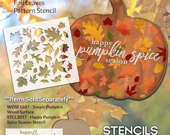 Fall Leaves - Pattern Stencil - Select Size - SKU: STCL707