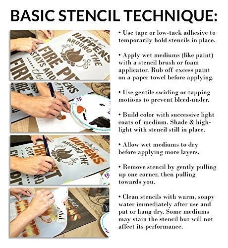  Stencil Stop GG Pattern Stencil - Reusable for DIY Projects,  Painting, Drawing, Crafts - 14 Mil Mylar Plastic (12 x 12 inches) : Arts,  Crafts & Sewing