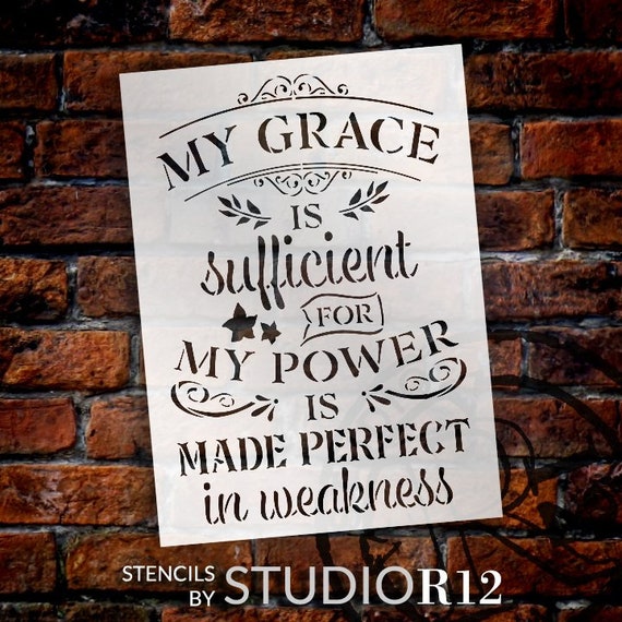 My Grace is Sufficient Stencil by Studior12 DIY Embellished Etsy