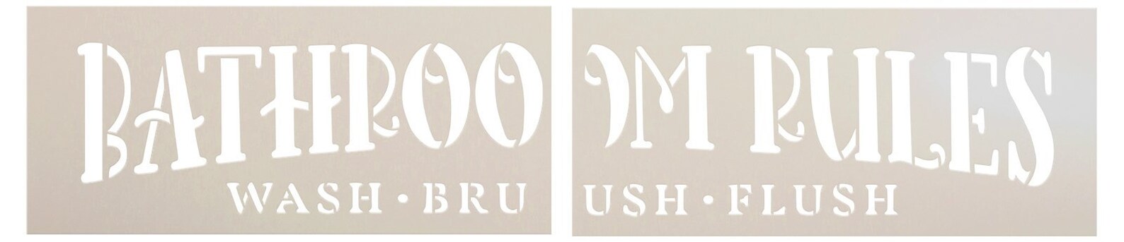 Bathroom Rules Stencil by Studior12 Craft DIY Jumbo Farmhouse Bathroom ...