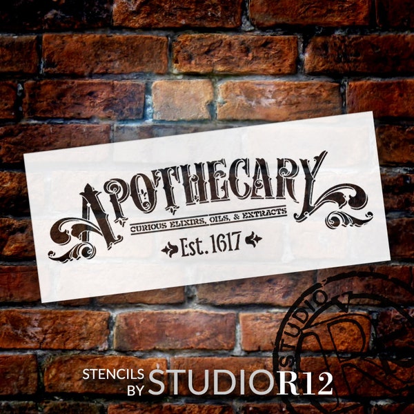 Apothecary - Word Art Stencil - STCL756 - by StudioR12