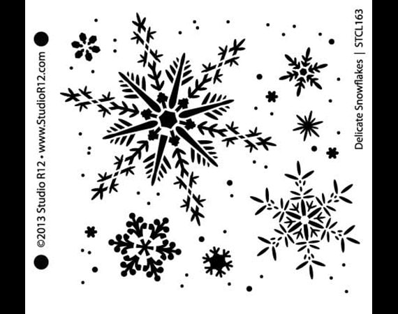Delicate Snowflake Stencil by StudioR12 - Christmas, Holiday, Santa,  Painting, Winter, Window, Mixed Media, Chalk - Select Size