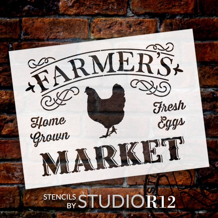 Farmer's Market Word Art Stencil Select Size - Etsy