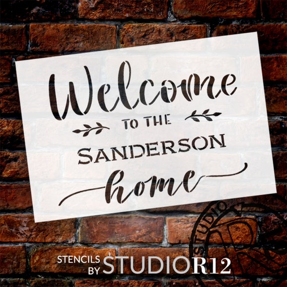 Welcome Stencil N.4, Stencils for Wood Signs, Stencils for Painting,  Wedding Stencils, Classy Welcome Stencil, Elegant Welcome Stencil 