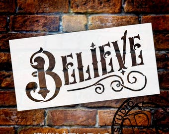 Believe Word Art Stencil - Magical Vintage - 8" X 4" - STCL873_1 - by StudioR12