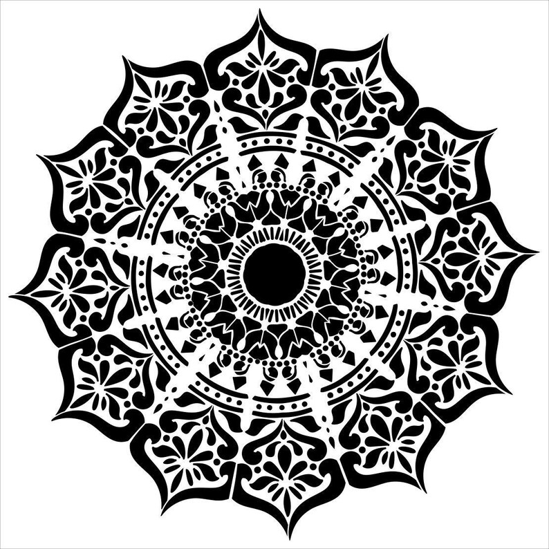 Mandala India Stencil by Studior12 Reusable Mylar Template Etsy