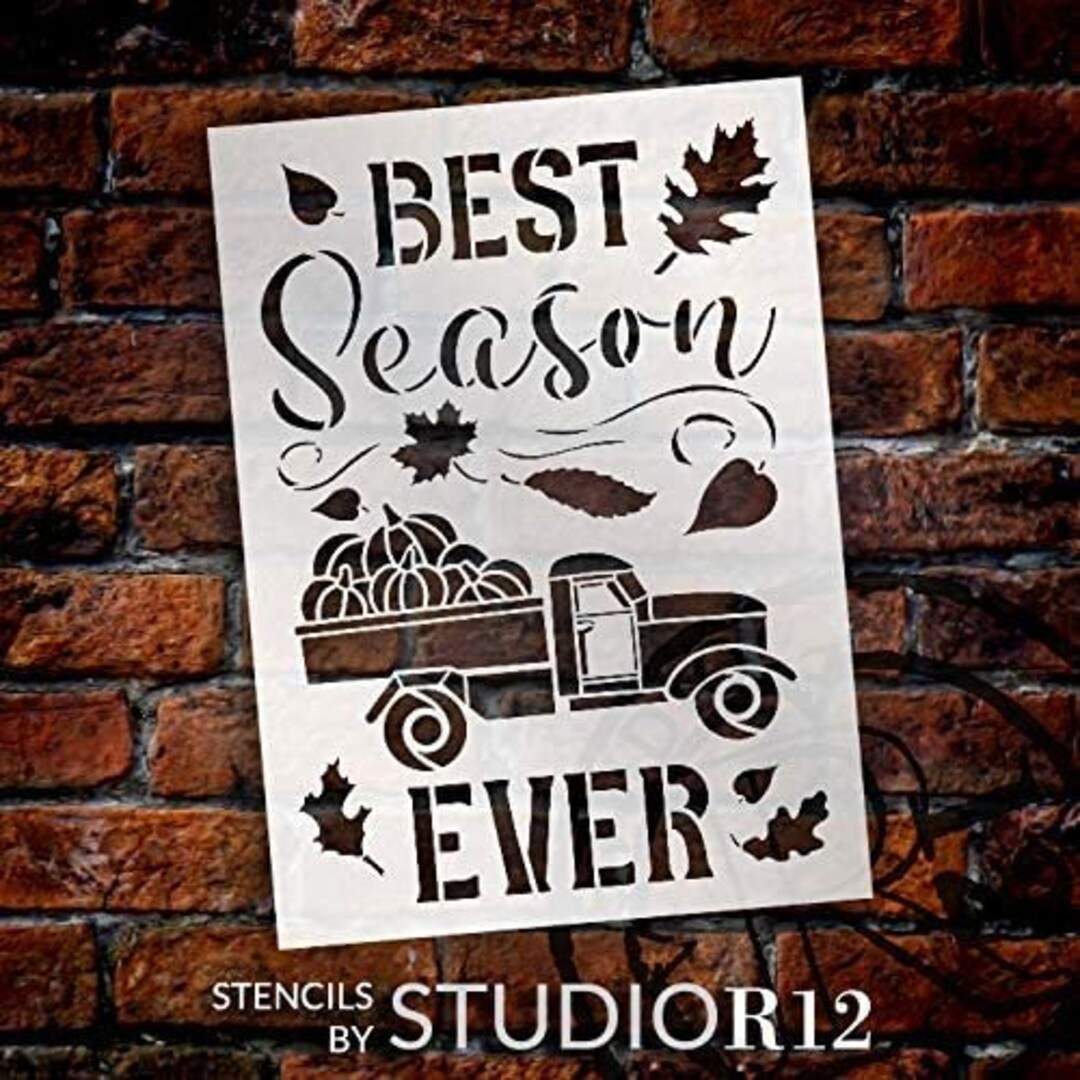 Best Season Ever Stencil by Studior12 DIY Fall Pumpkin Truck Farmhouse Home Decor Craft &amp; Paint ...