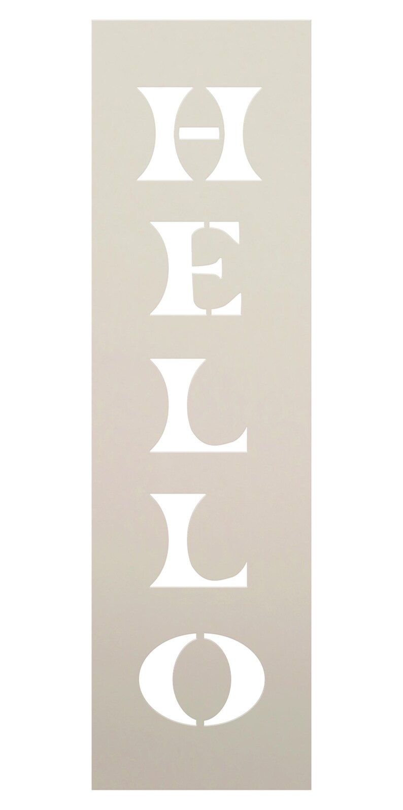 Hello Vertical Word Stencil Engraved 7.5 X Etsy