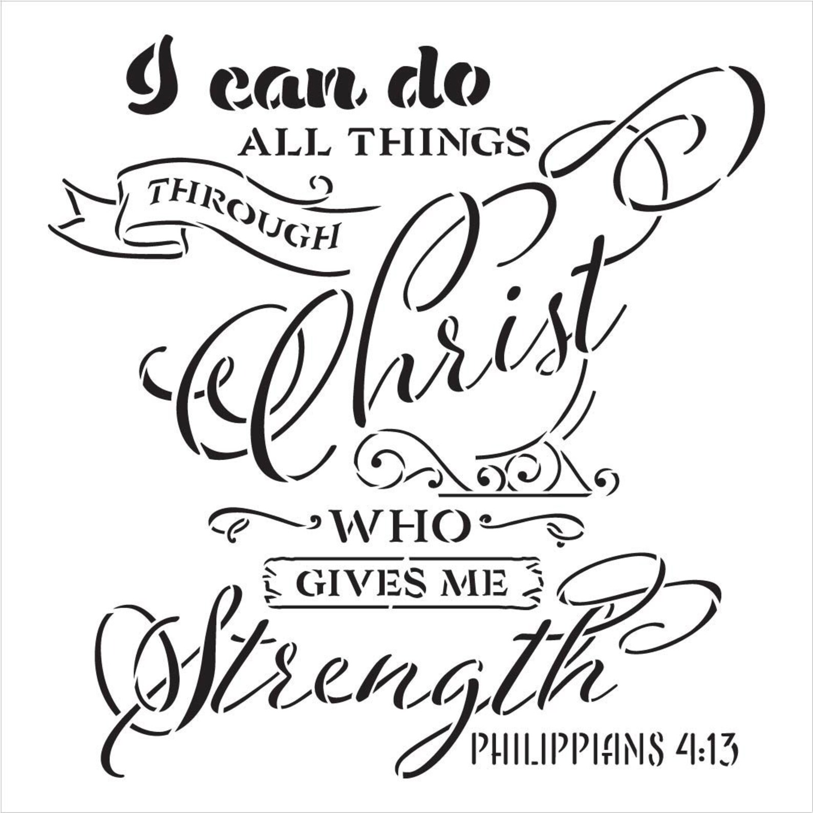 I Can Do All Things Through Christ Script Stencil by Studior12 - Etsy