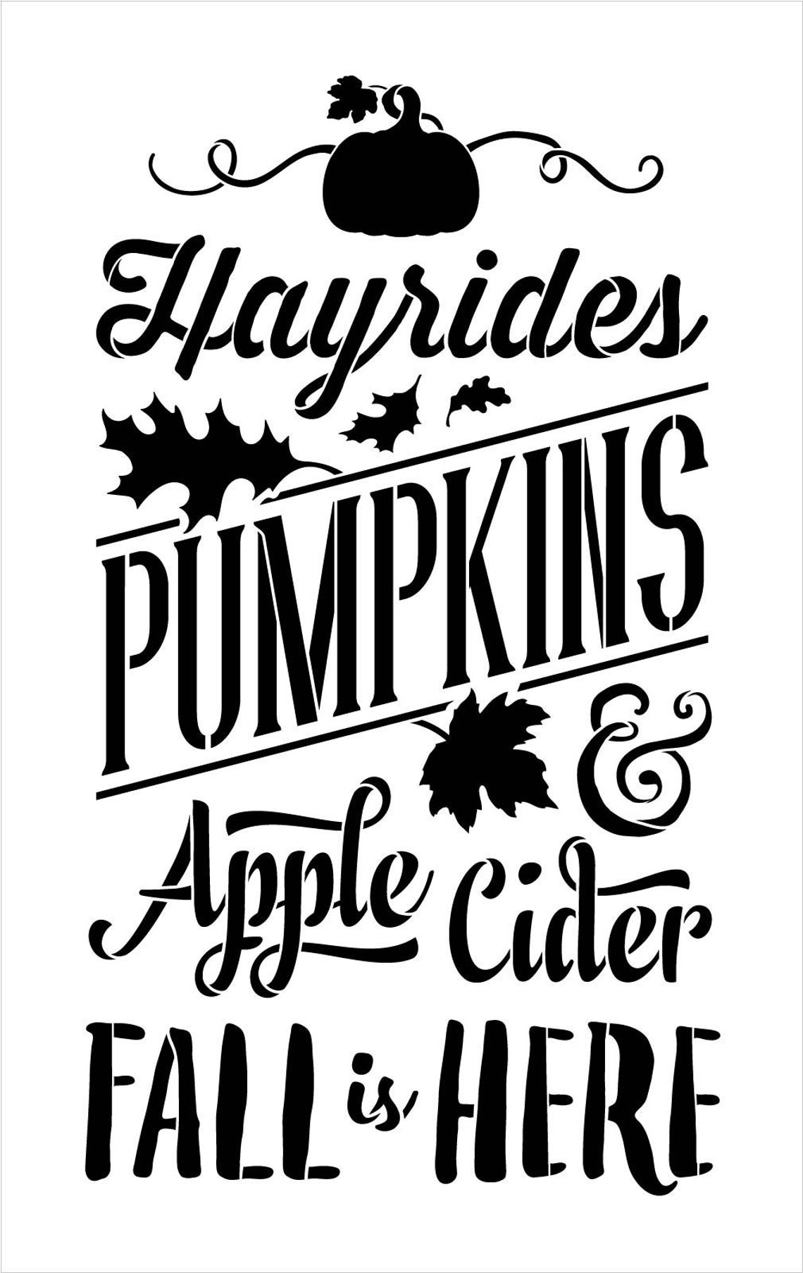 Fall is Here Festive Word Art Stencil by Studior12 - Etsy