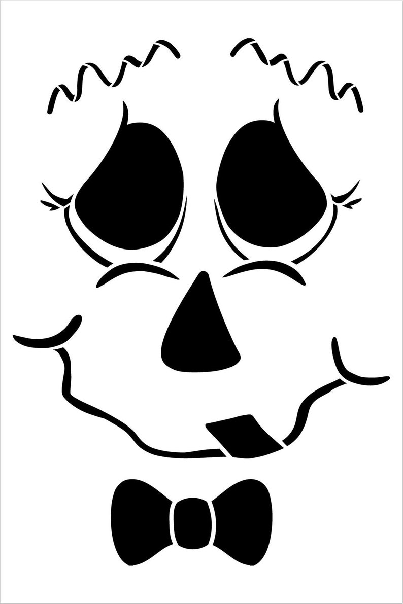 Classic Scarecrow Face With Bowtie Stencil by Studior12 - Etsy