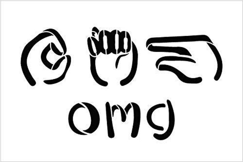 American Sign Language OMG Stencil by Studior12 Oh My Etsy