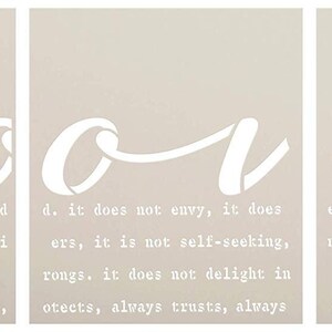 Love is Patient Jumbo 3-part Stencil by Studior12 DIY Wedding &amp; Faith ...