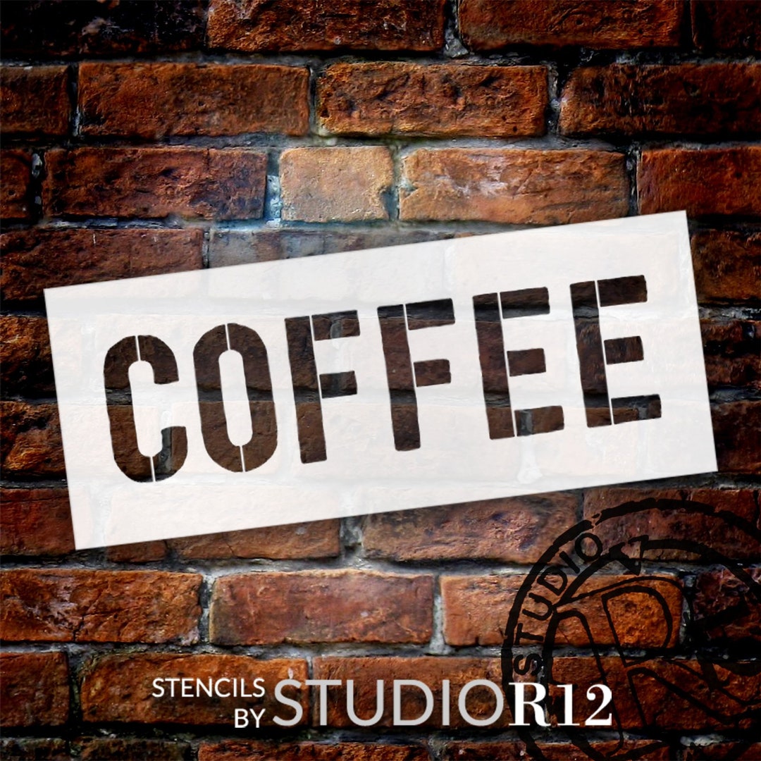 Coffee Typography Word Art Stencil by Studior12 Select Size - Etsy