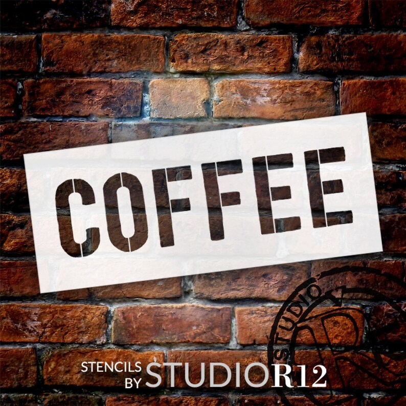 Coffee Typography Word Art Stencil by Studior12 Select Size - Etsy
