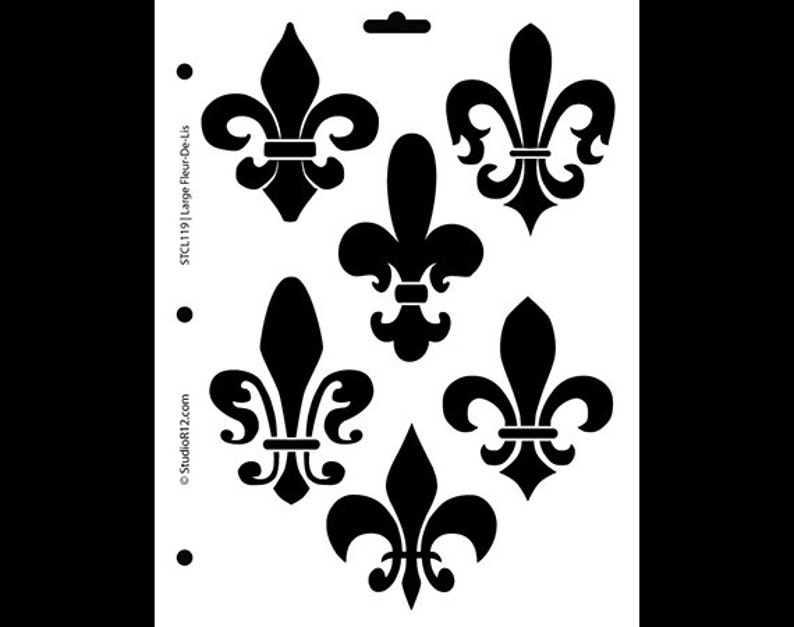 Large Fleur de Lis Stencil 8 1/2 x 11 By  Etsy