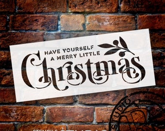 Merry Little Christmas Stencil by StudioR12 | Craft DIY Winter Holiday Song Home Decor | Craft & Paint Wood Sign | Select Size