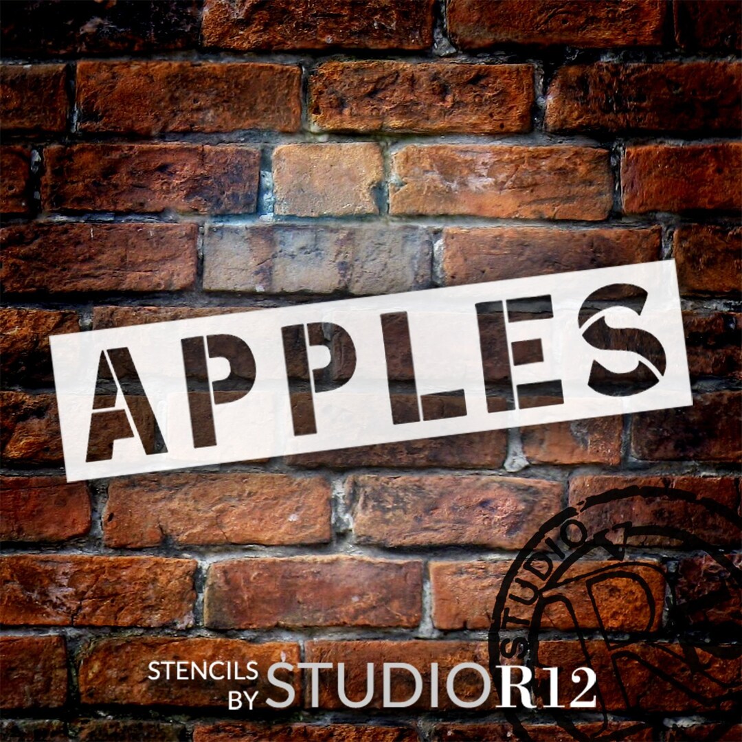 Apples Word Art Stencil by Studior12 Select Size USA Made - Etsy