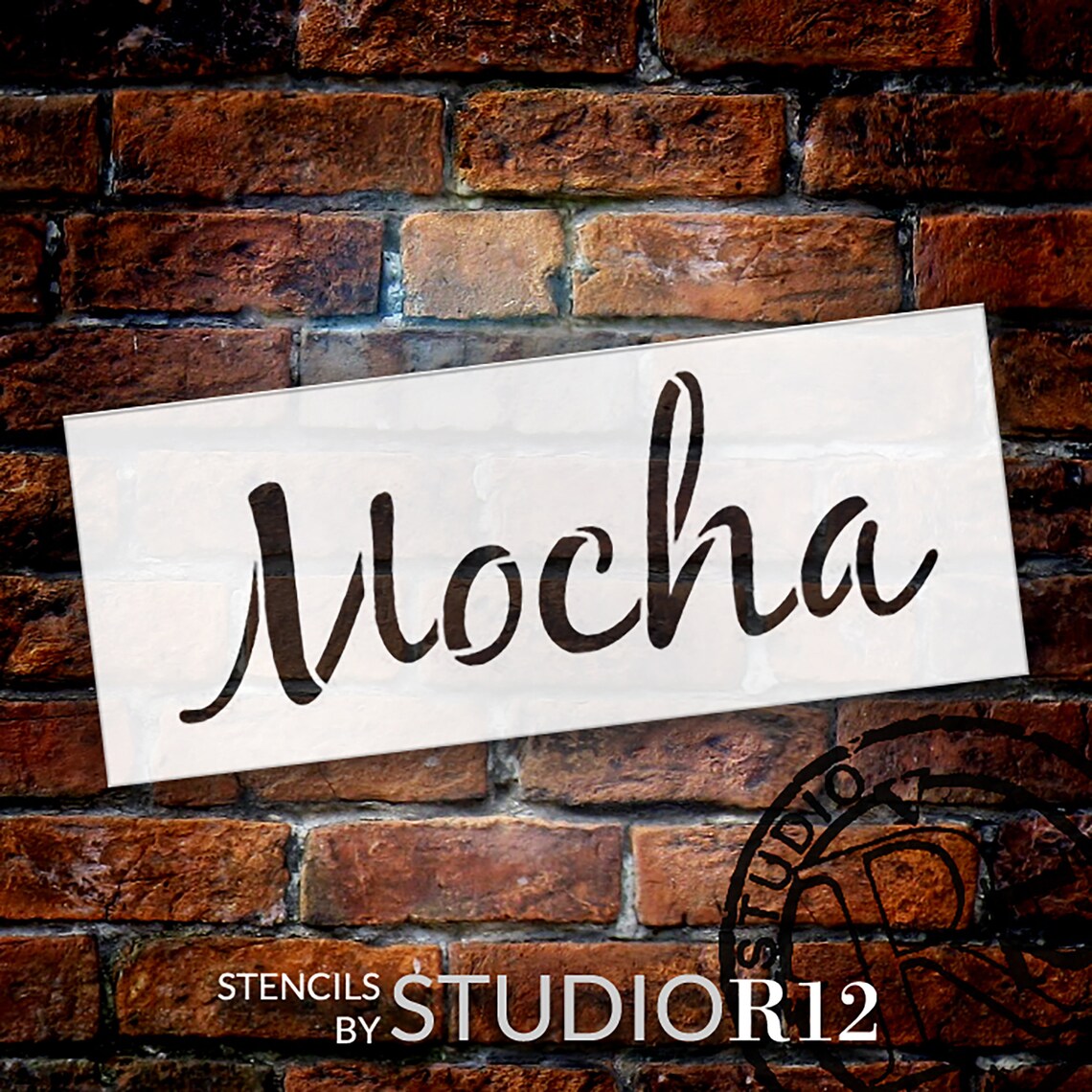 Mocha Word Art Stencil Casual Script 5 X 2 Etsy
