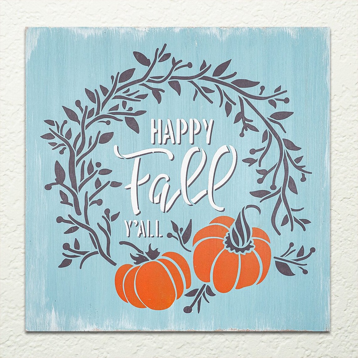 Happy Fall Y'all Stencil by Studior12 DIY Autumn Pumpkin - Etsy