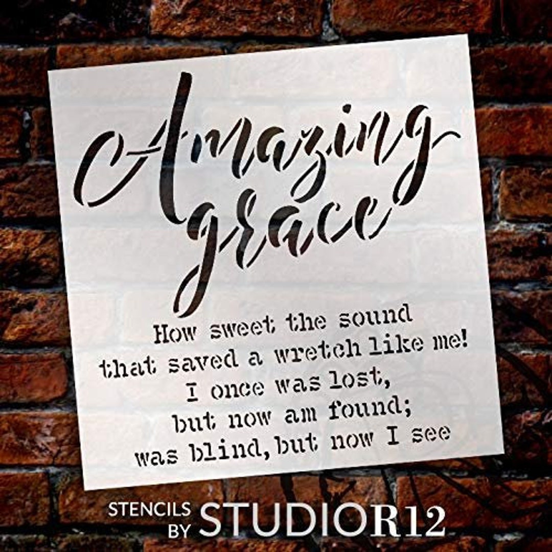 Amazing Grace Stencil by Studior12 Reusable Mylar Template Christian ...