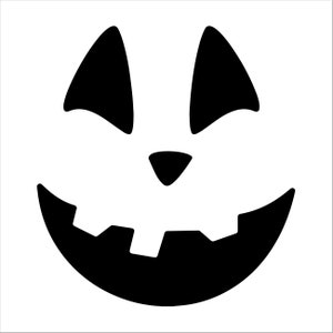 Traditional Triangle Eyes Pumpkin Face Silhouette Stencil by - Etsy