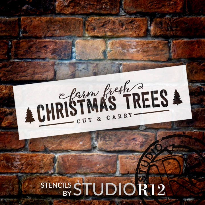 Farm Fresh Christmas Trees by StudioR12  Winter Farm Word Stencil - R –  StudioR12 Stencils