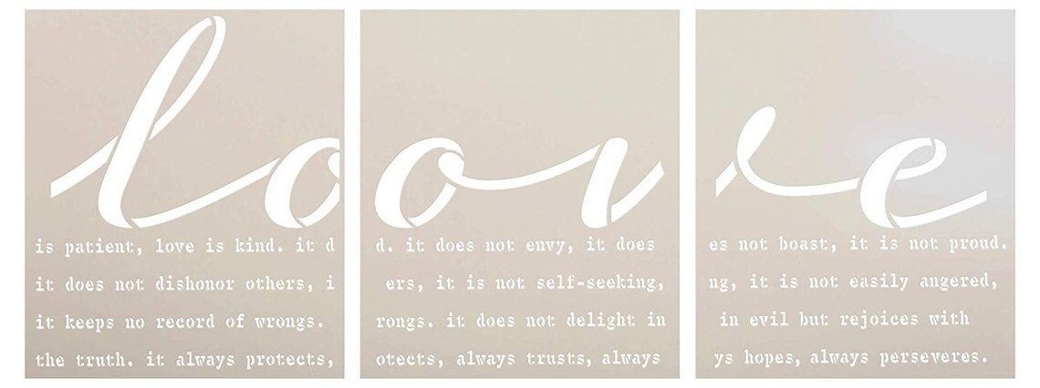 Love is Patient Jumbo 3-part Stencil by Studior12 DIY - Etsy