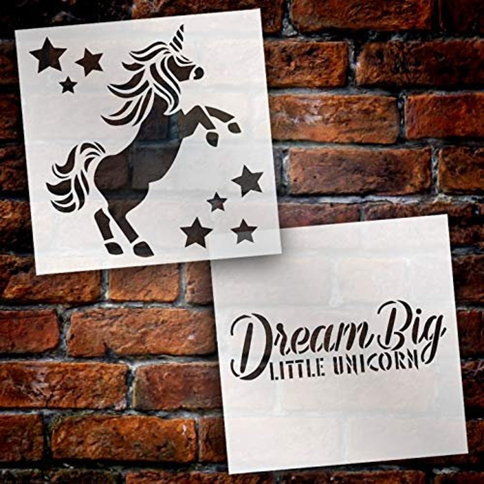 Dream Big Little Unicorn Stencil 2 Part by Studior12 Reusable Mylar ...
