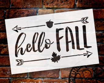 Hello Fall Shabby Chic Word Stencil - Select Size - STCL1453 - by StudioR12