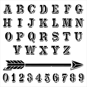 Western Headline Full Alphabet Stencil by Studior12 Old West Lettering ...